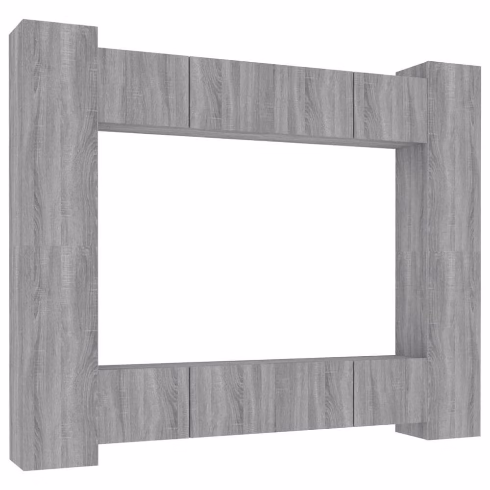 Berkfield Home 8 Piece Grey Sonoma Engineered Wood TV Cabinet Set – 2