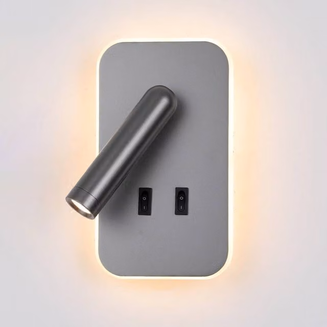 Netlighting Doria Grey Reading Wall Light with 2x LED Warm White 3000K