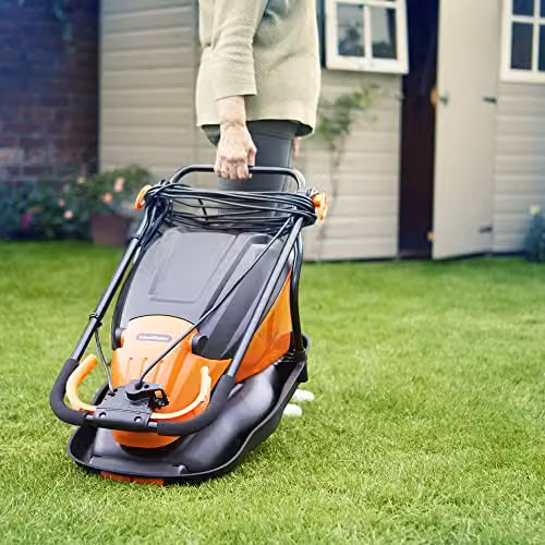 LawnMaster 36cm Electric Hover Mower with Collection Bag, Orange – 7