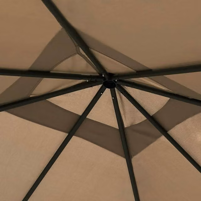 Berkfield Home Gazebo with Post Covers in Beige, W/D/H: 300 x 300 x 260 cm – 1