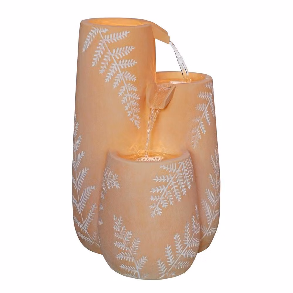 Primrose Carron Cascading Ceramic Tabletop Vase Water Feature in Orange – 3