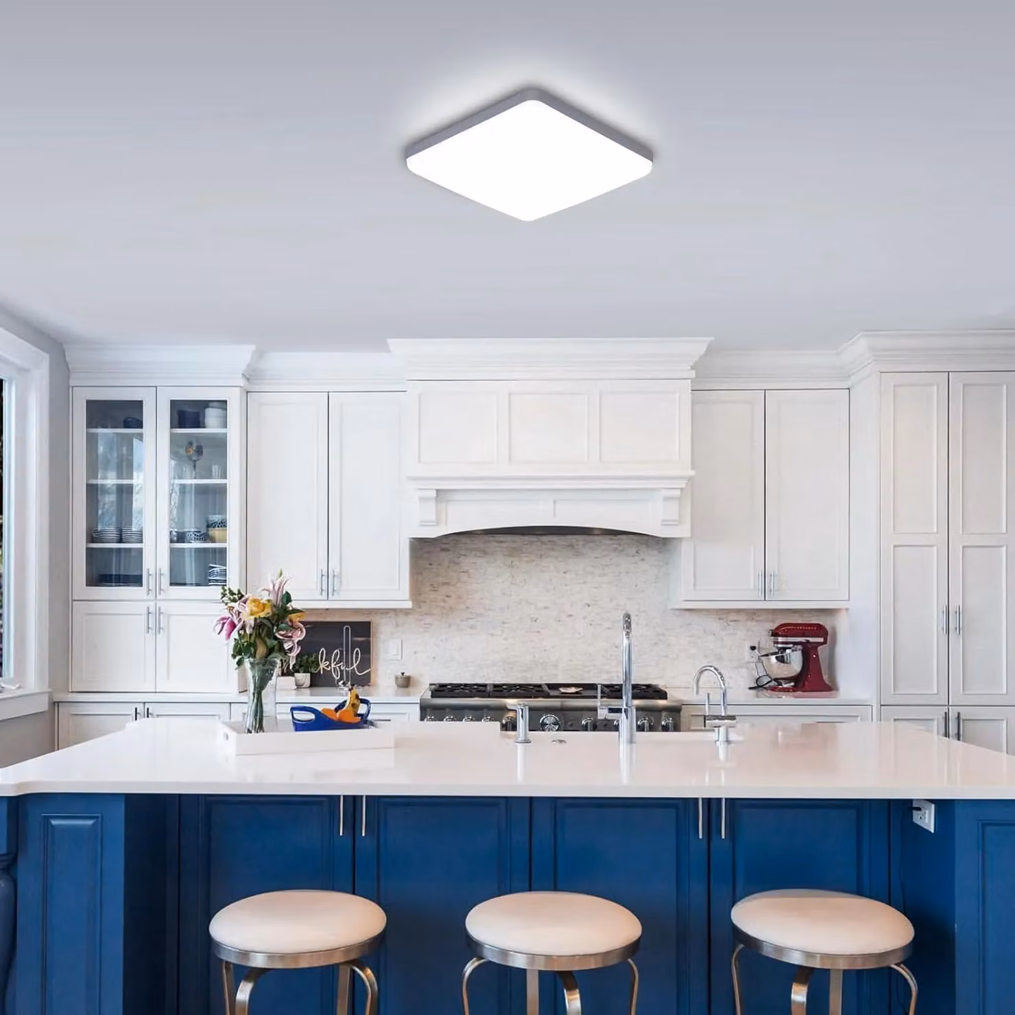 Pheashine Square LED Ceiling Light, 36W, 6500K Cool White, White, W/D/H: 23 x 23 x 3.5 cm – 5
