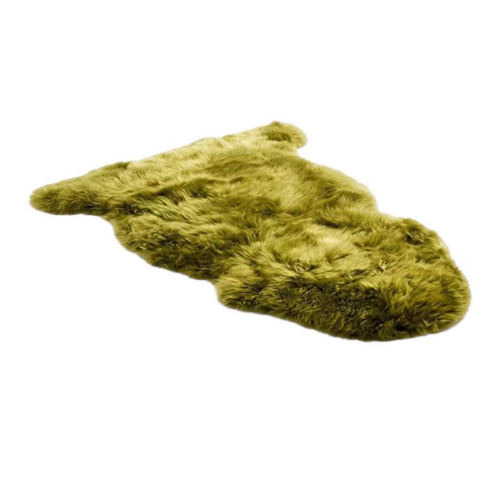 Infinity Leather Natural Real Sheepskin Wool Single Rug, Green, W/D: 90 x 60 cm – 2
