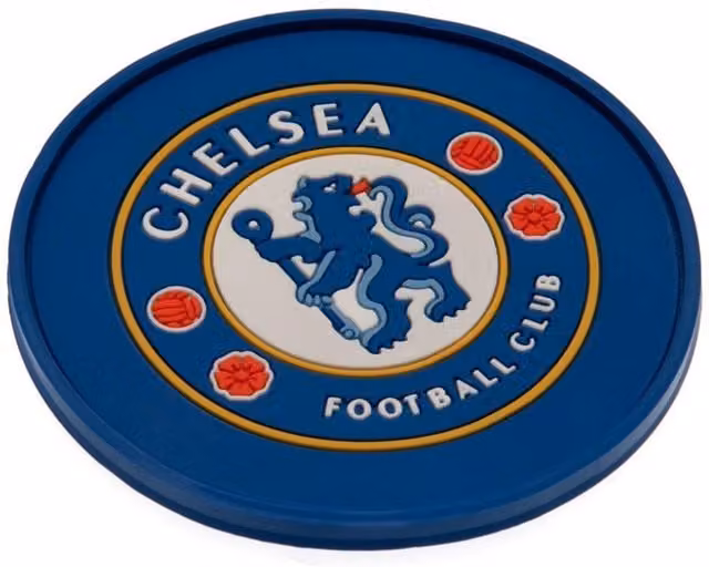 Chelsea FC Round Silicone Coaster in Blue, Diameter: 9.5 cm – 1