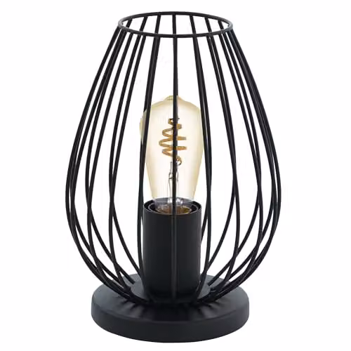 Eglo Newtown Vintage Table Lamp in Black Metal