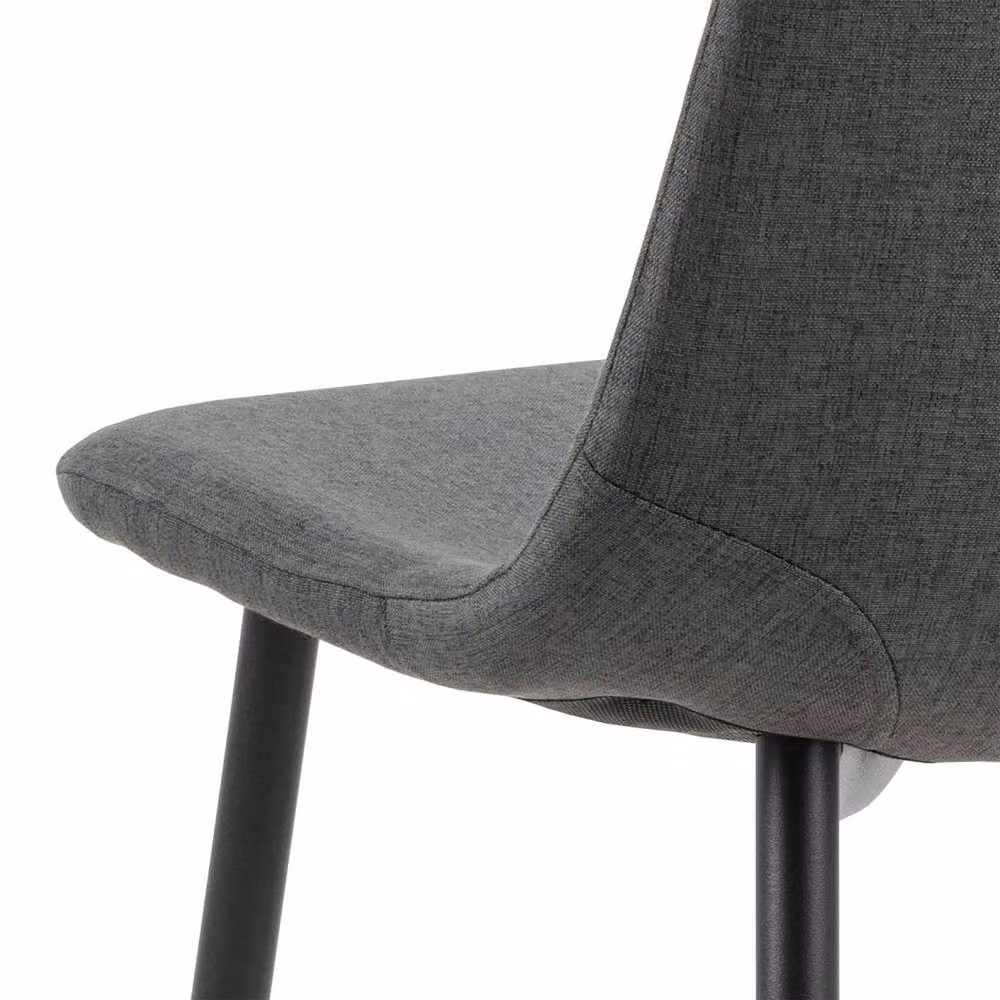 Wyld Haus Set of 4 Tipsyfern Upholstered Dining Chairs in Dark Grey with Matt Black Metal Legs – 3