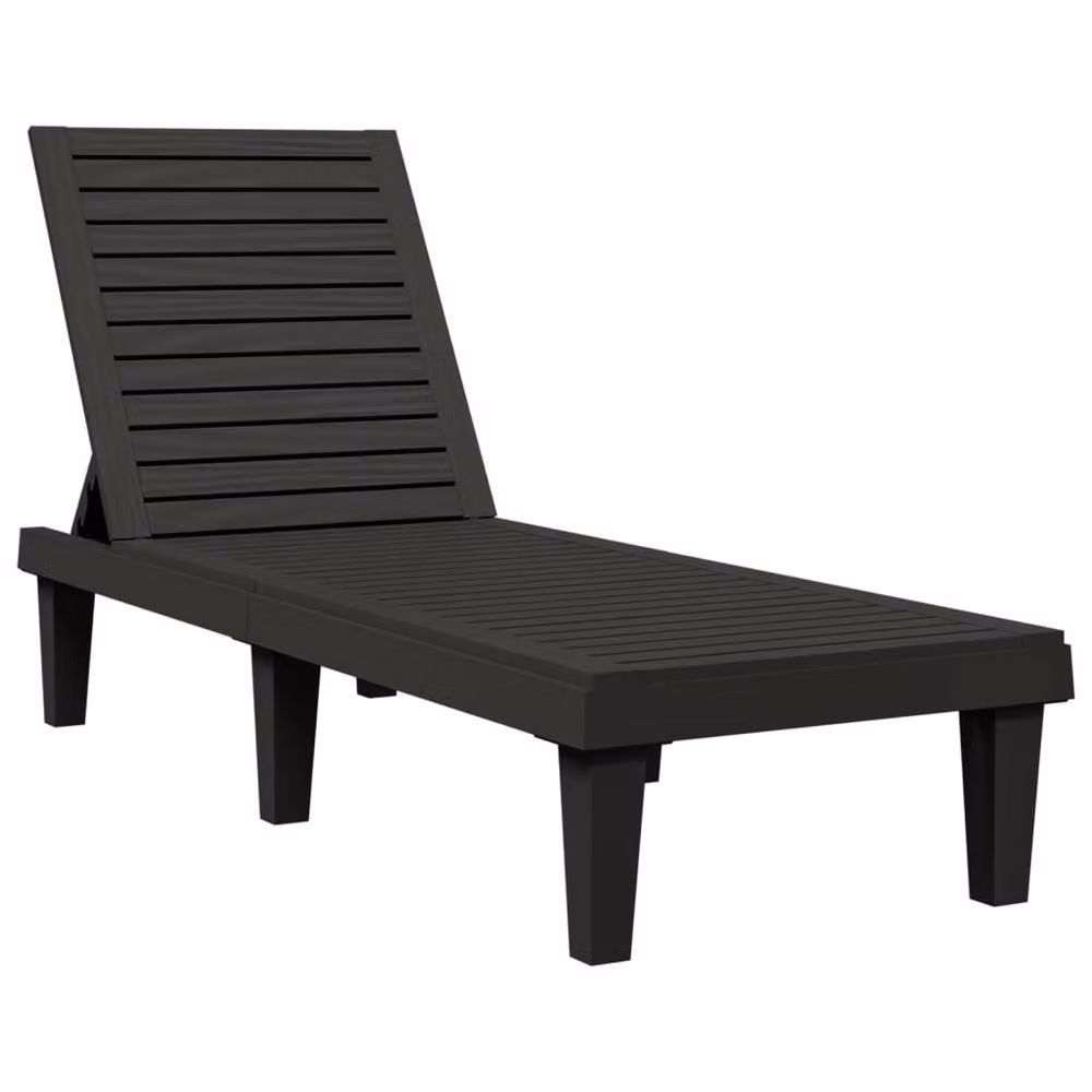 Berkfield Home Black Sun Lounger with Adjustable Headrest, W/D/H: 155 x 58 x 83 cm – 1