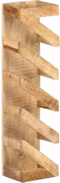 Berkfield Home Wall Mounted Rustic Mango Wood Wine Rack for 5 Bottles, Brown – 1