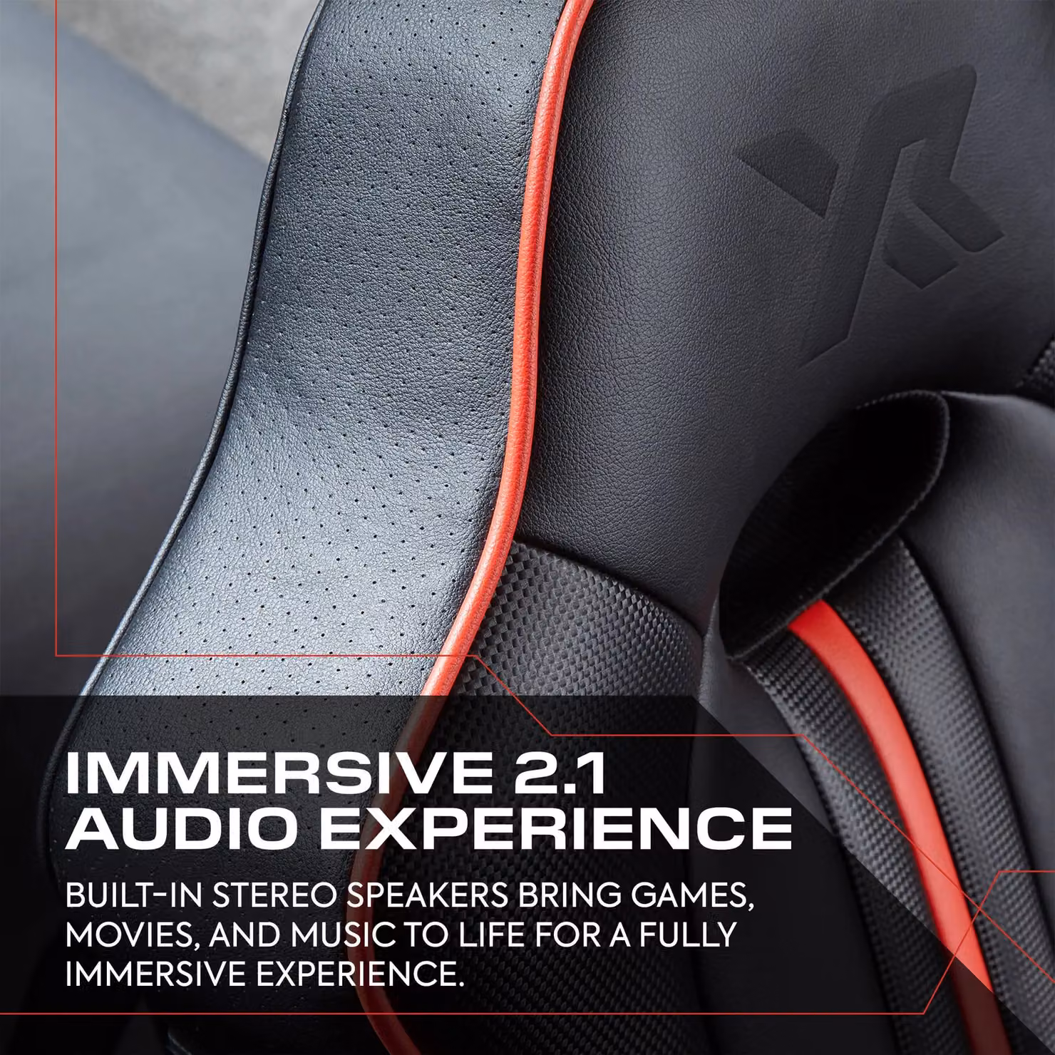 X Rocker Torque 2.1 Audio Console Gaming Chair in Black and Red with Headrest and Armrests – 2