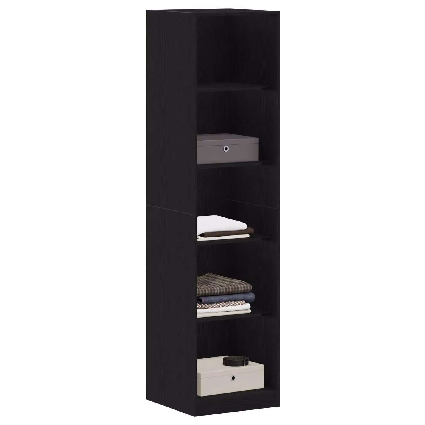 Berkfield Home Black Oak Wardrobe in Black MDF, W/D/H: 50 x 50 x 200 cm – 2
