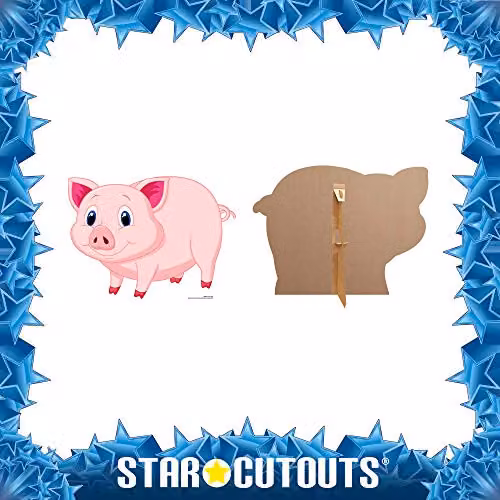 Star Cutouts SC877 Lucky Pig a.k.a GLUCKSSCHWEIN Pink Cardboard Cutout H 81.0 cm x W 60.0 cm x D 60.0 cm – 2