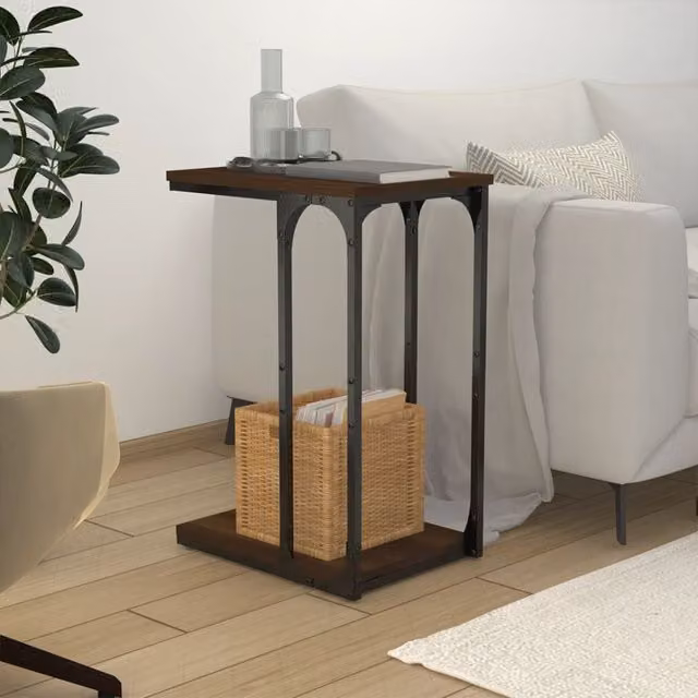 Berkfield Home Brown Oak Side Table, W/D/H: 40 x 30 x 60 cm