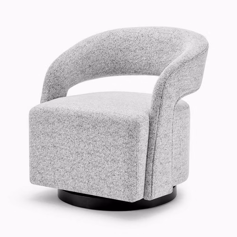 FurnitureboxUK Odessa Grey Fabric Swivel Accent Chair – 2