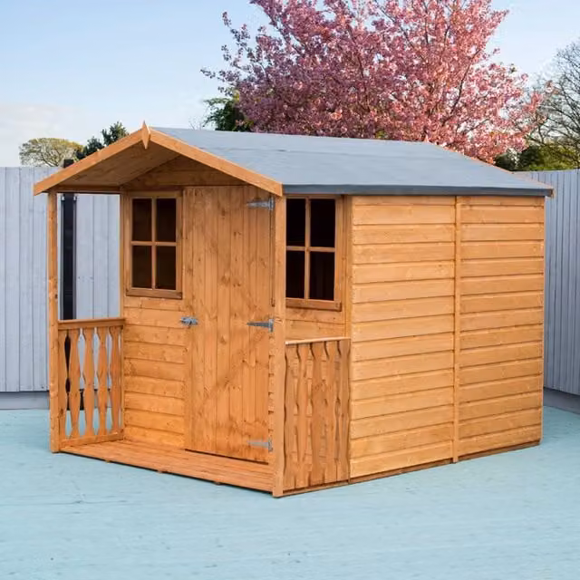 Shires Casita + Verandah Tongue and Groove Garden Shed Workshop in Brown