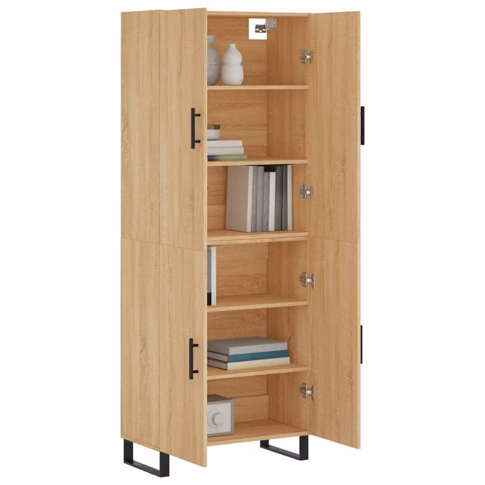 Berkfield Home Sonoma Oak Highboard in Light Tan, W: 69.5 cm, D: 34 cm, H: 180 cm – 2