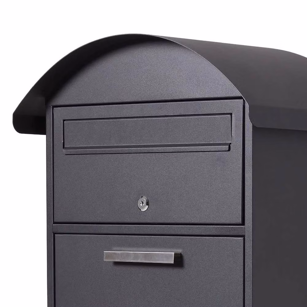 FORGEVIO Extra Large Metal Parcel Delivery Drop Box with Lid in Black – 5