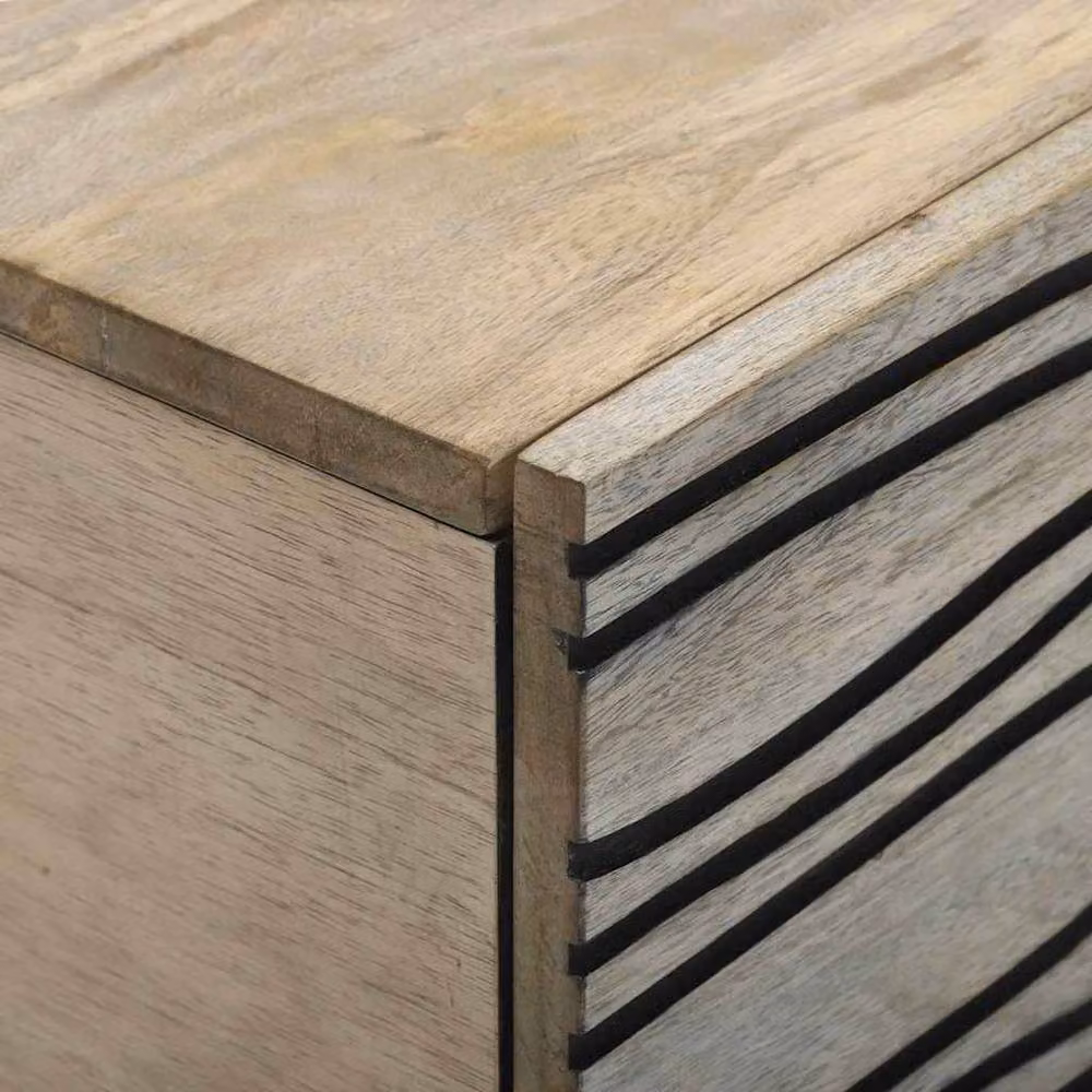 Berkfield Home Rustic Mango Wood Coffee Table in White and Black, W: 80 cm, D: 50 cm, H: 40 cm – 3