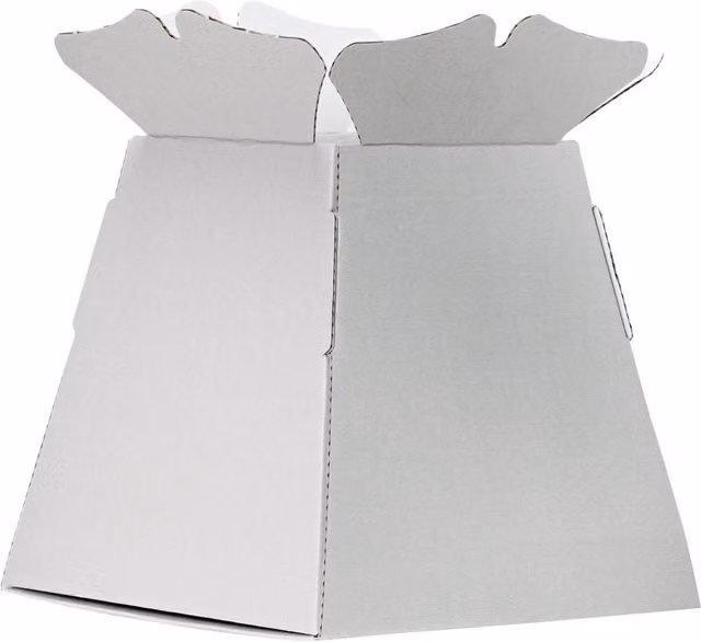 KDMD Castillo Square Flower Box Vase in Light Grey and White for Tabletop Display