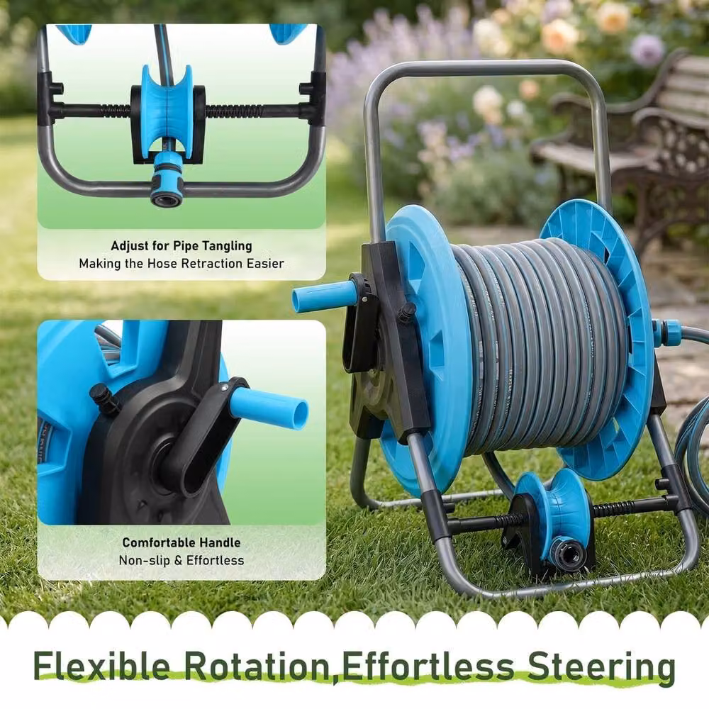 SPETLEK Freestanding Hose Reel Trolley Cart, Blue – 5