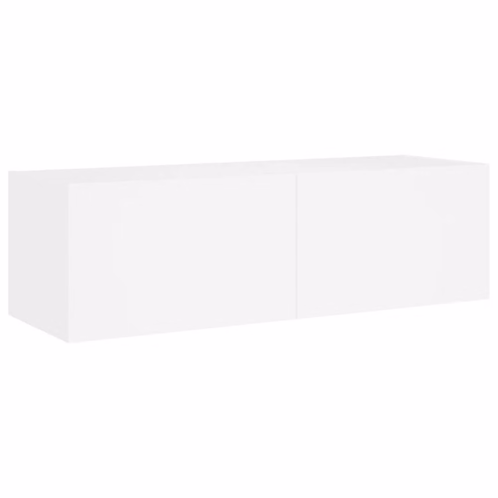 Berkfield Home Modern White Wall Mounted TV Cabinet with Integrated LED Lighting W/D/H: 100 x 35 x 31 cm – 2
