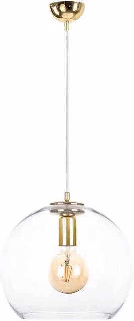 Netlighting Noe Dome Pendant Ceiling Light in Gold with Transparent Glass, Diameter: 30 cm, E27
