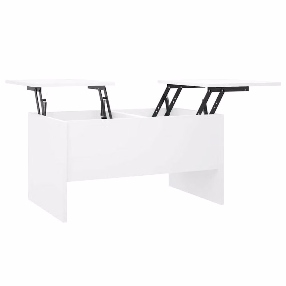 Berkfield Home Modern Rectangular Coffee Table in White, W/D/H: 80 x 50 x 42.5 cm – 2