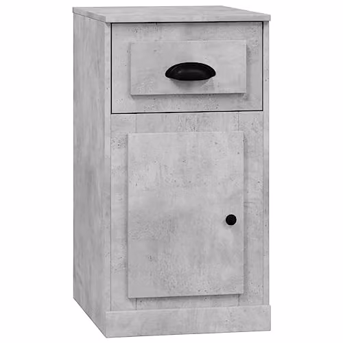 vidaXL Side Cabinet with Drawer in Concrete Grey, W: 40 cm, D: 50 cm, H: 75 cm, Made of Engineered Wood – 1