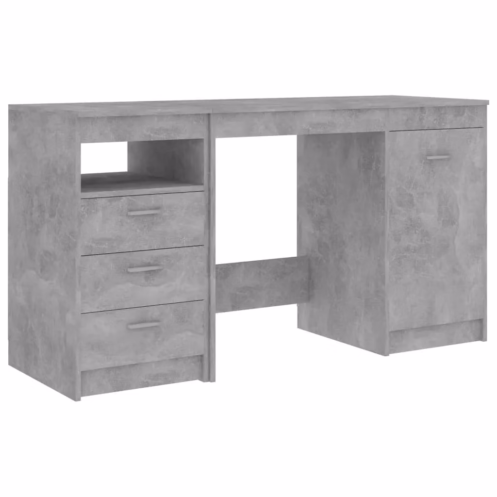 Berkfield Modern Writing Desk in Grey Engineered Wood W/D/H: 140 x 50 x 76 cm – 2