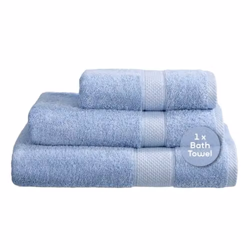 Linens Limited Turkish Cotton Bath Sheet, Light Blue, W/D/H: 125 x 70 x 1 cm – 1