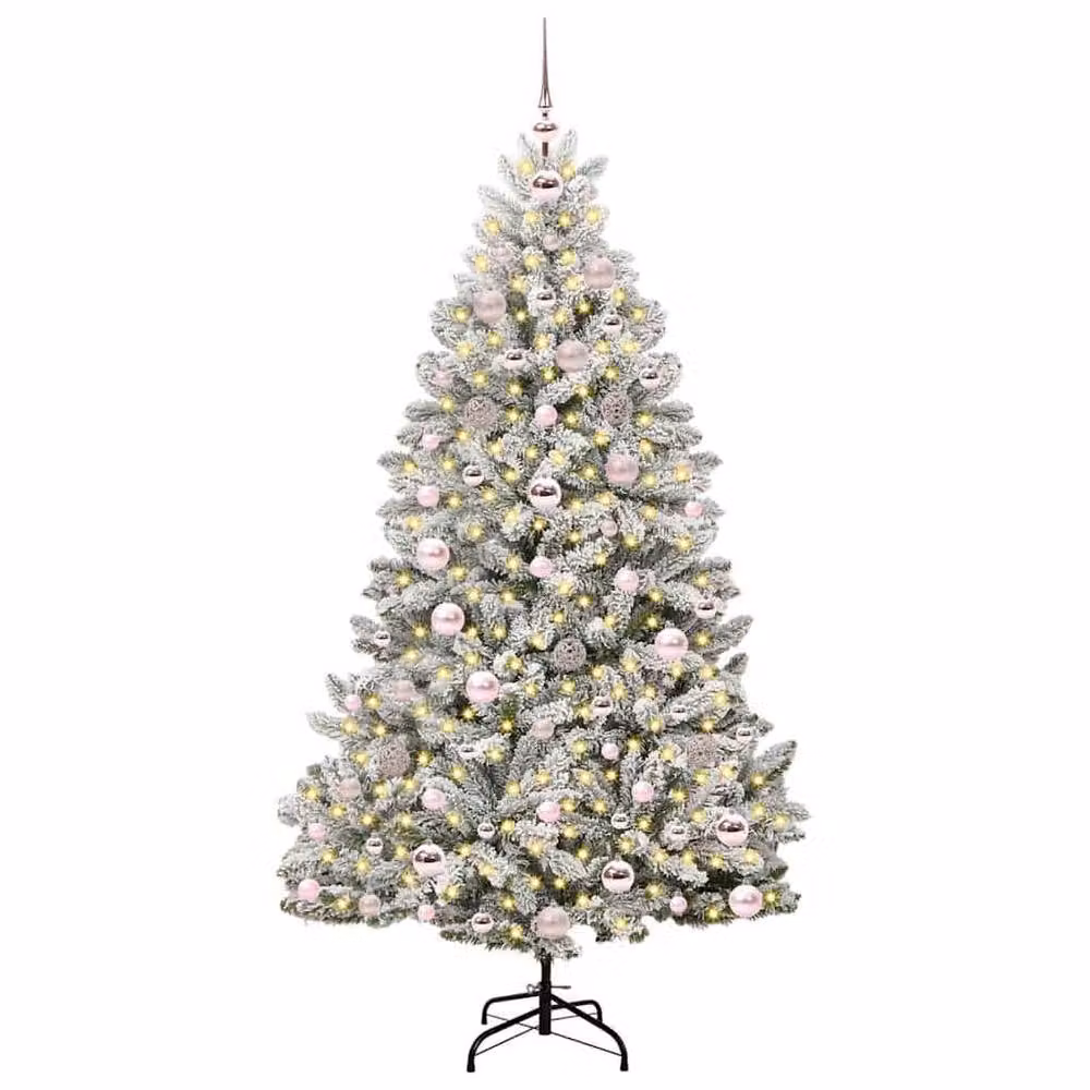Berkfield Home Artificial Christmas Tree in Green and White, Height: 180 cm – 3