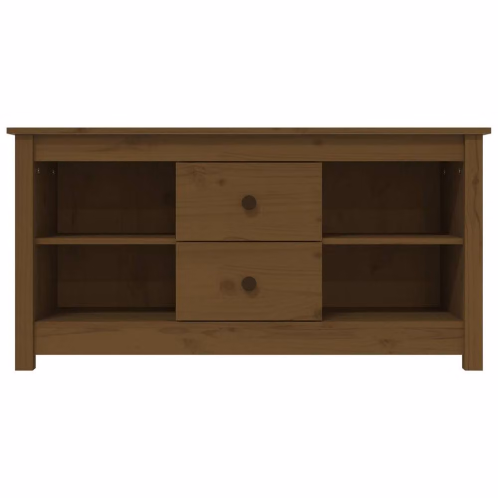 Berkfield Home Rustic Solid Wood Pine TV Cabinet in Honey Brown, W: 103 cm, D: 36.5 cm, H: 52 cm – 3