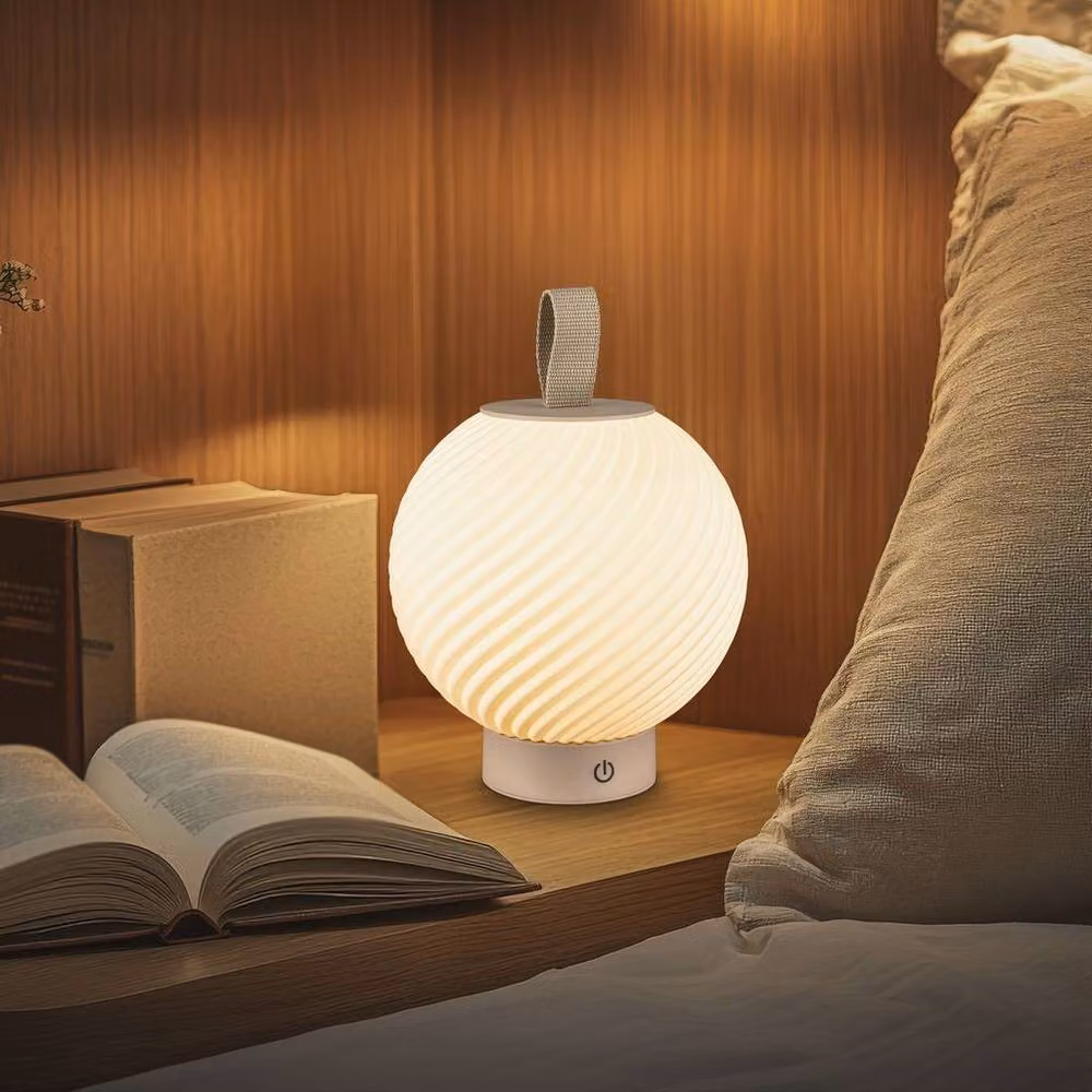 Briloner Rechargeable LED Table Lamp in Beige with Touch Control, Dimmable Warm White Light and IP44 Rating, H 25 cm x W 18 cm – 6