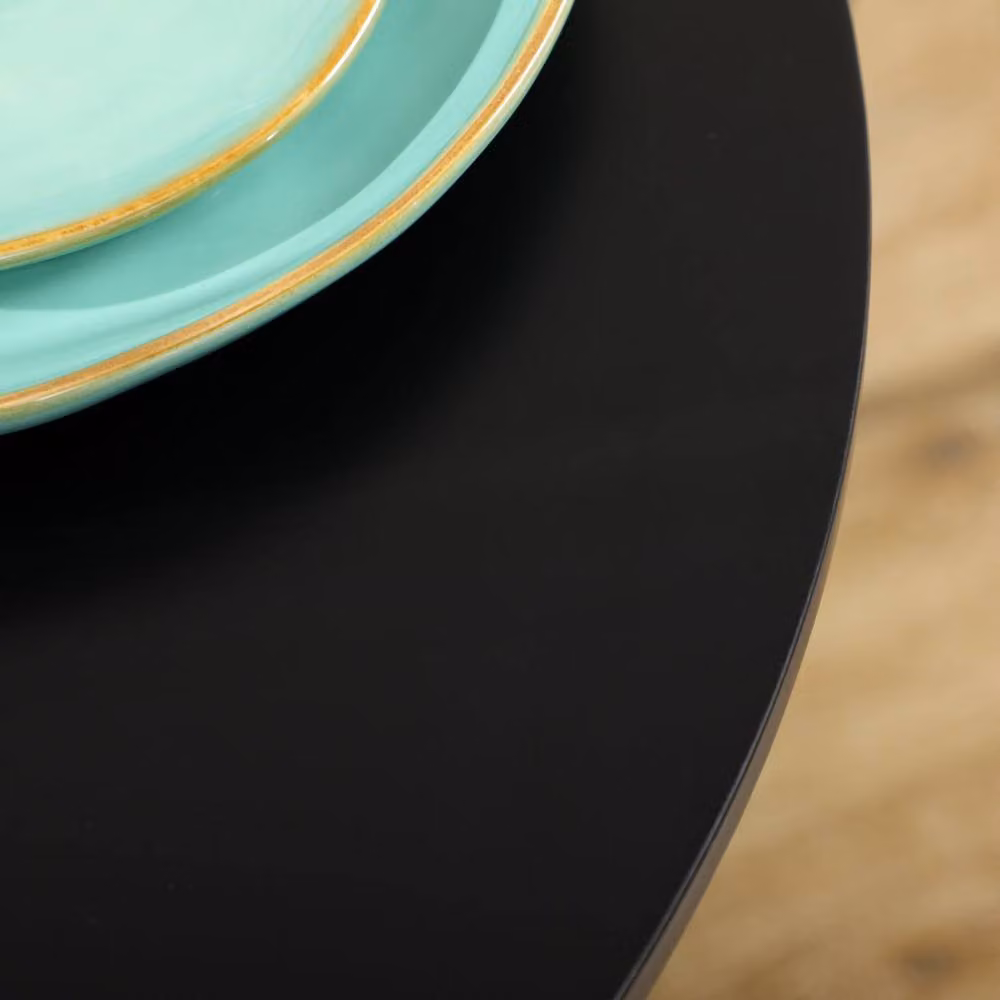 Wyld Haus Reveva Round Metal Dining Table in Black, Diameter: 70 cm, Height: 75 cm – 8