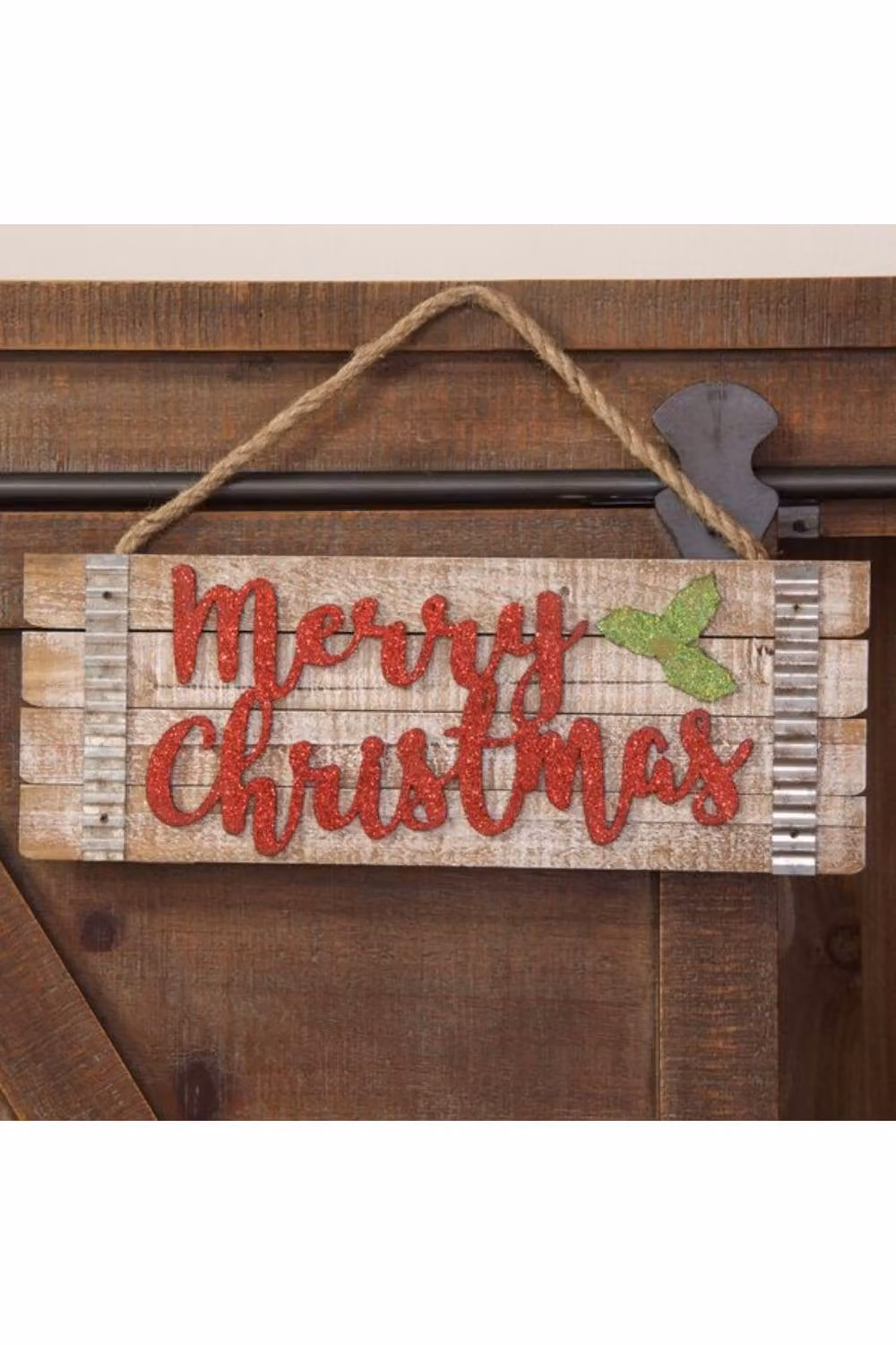 KDMD Merry Christmas Hanging Plaque in Brown and Red – 2