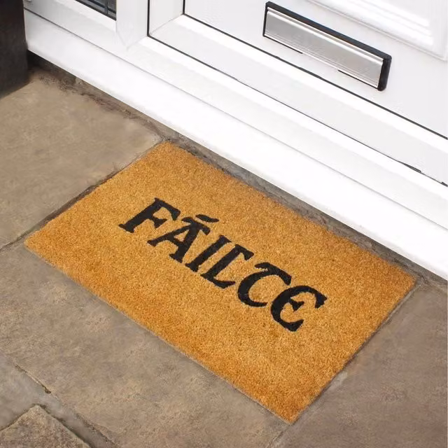 JVL Brown Coir Doormat with Natural Rubber Backing, W: 60 cm, D: 40 cm, H: 1.5 cm