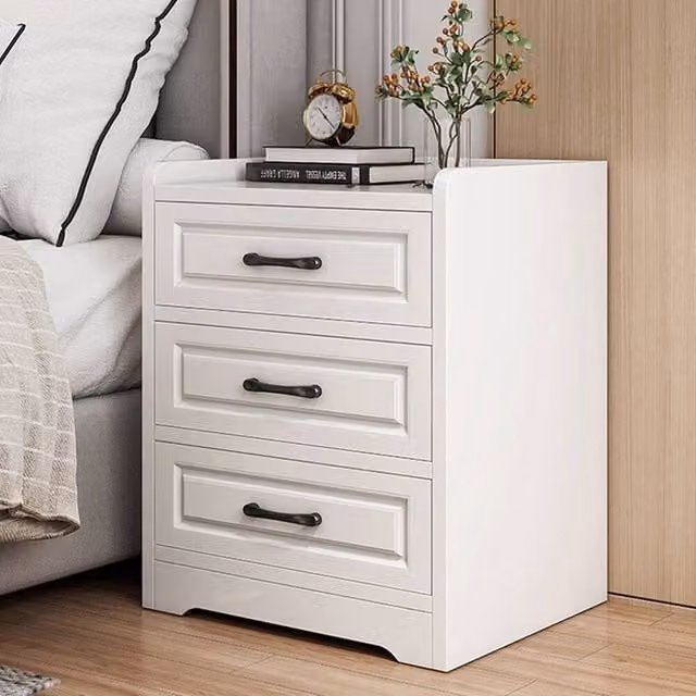 EONLION Modern 3 Drawer Bedside Table Cabinet in White – 1