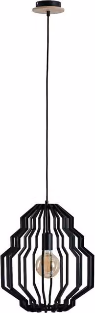 Keter Lighting Rufo Modern Metal Pendant Ceiling Light, Black, Diameter: 35.5 cm, 1x E27