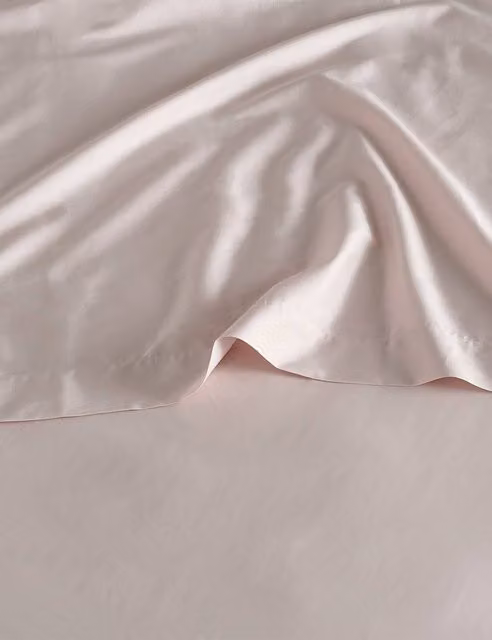 Bedfolk Pure Cotton 300 Thread Count Flat Sheet, Soft Pink, W: 200 cm x L: 200 cm