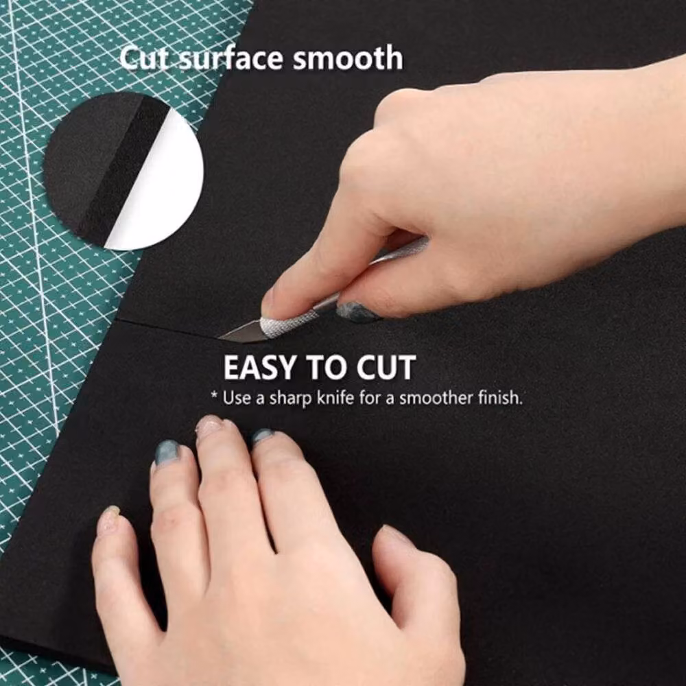 FLAVORA Self-adhesive Acoustic Soundproofing and Fire Proof Rubber Foam, Black, W: 200 cm, D: 100 cm, H: 2.5 cm – 4