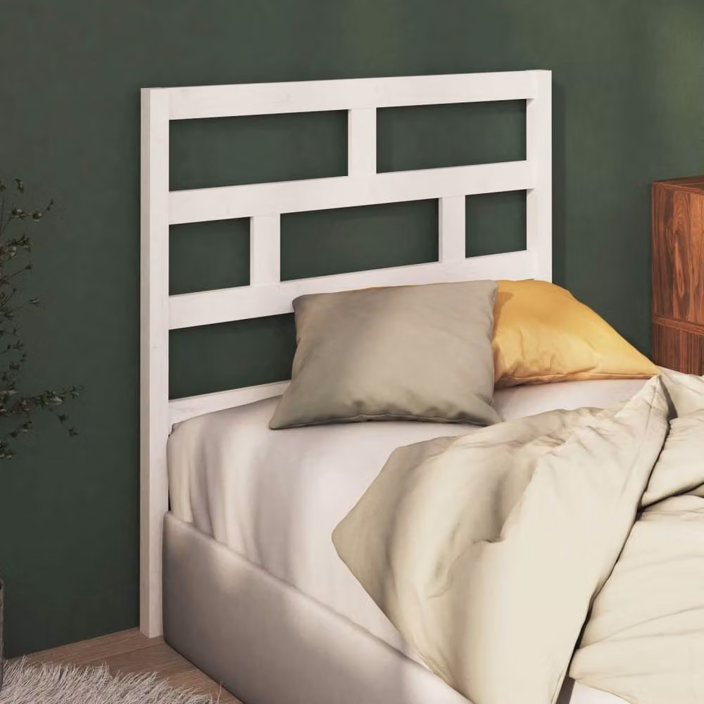 Berkfield Home White Rustic Solid Pine Wood Bed Headboard W/D/H: 96 x 4 x 100 cm – 2