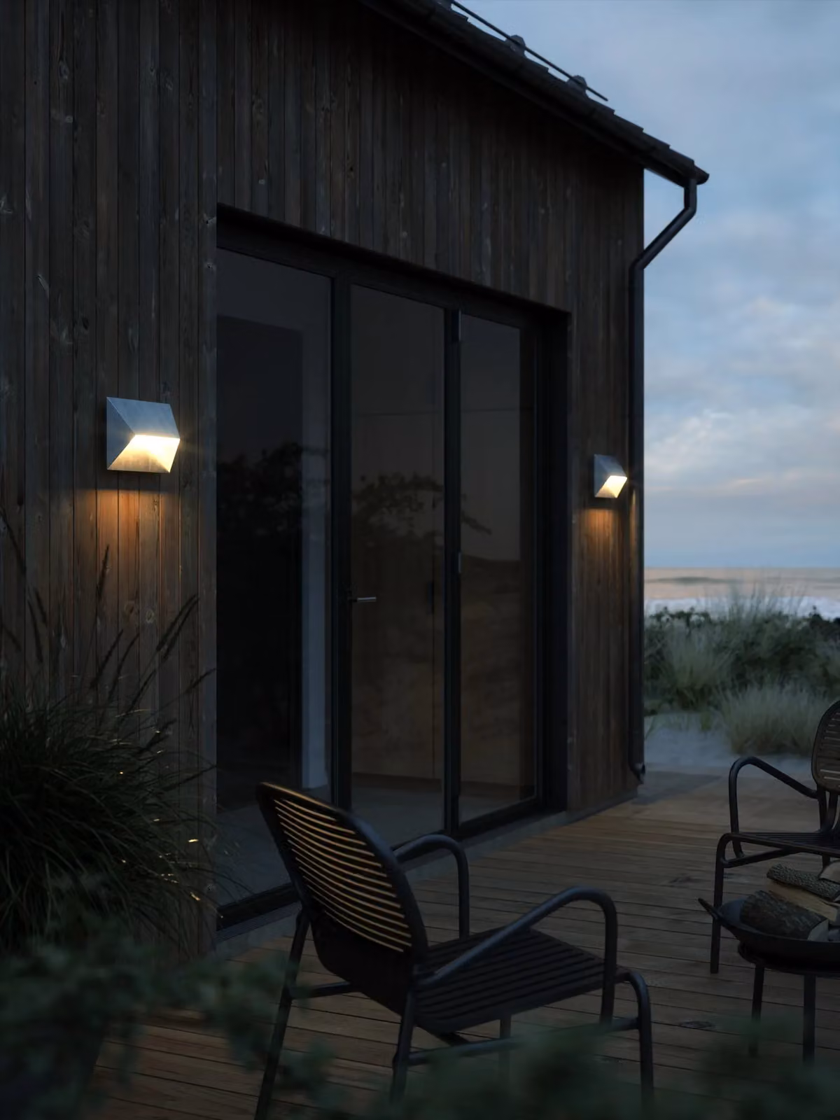 Nordlux Pontio Modern Outdoor Wall Light in Silver Galvanised Steel, GU10, IP54, Mains Powered – 3