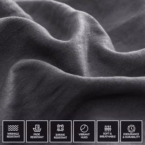 Pamposh Pack of 4 Grey Microfibre Double Duvet Set, W/D/H: 200 x 200 cm – 4