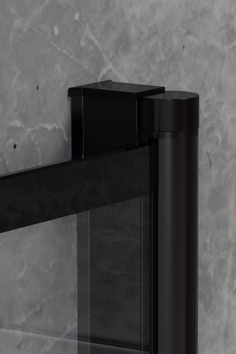 Living and Home Clear Tempered Glass Pivot Bath Shower Screen in Black – 2