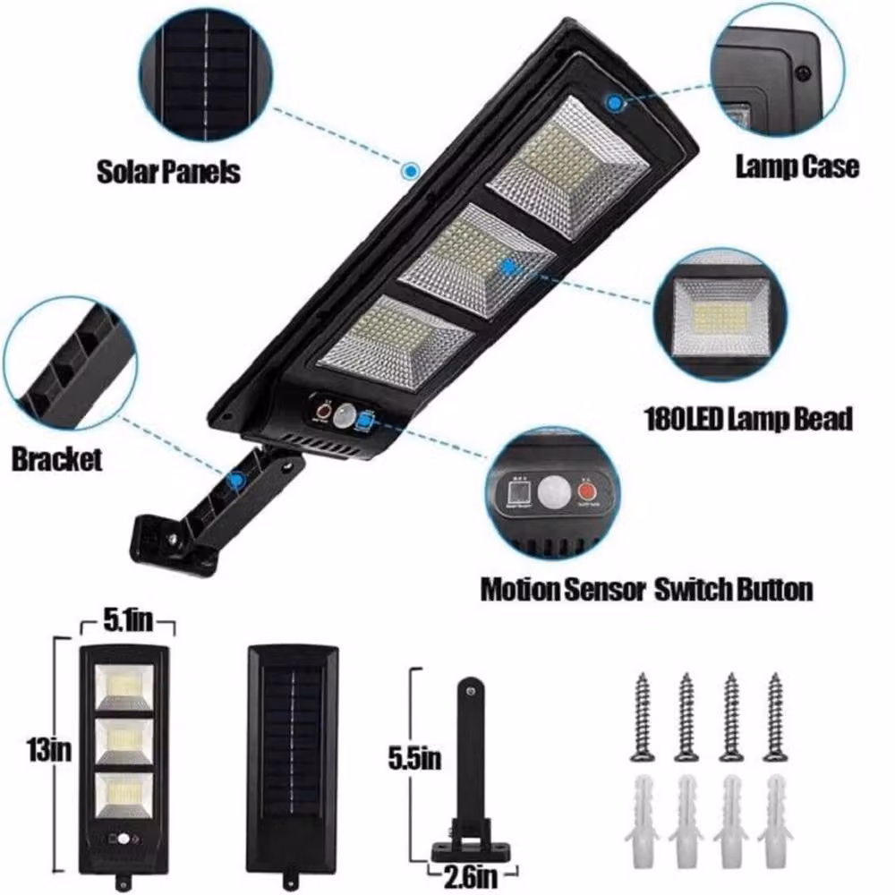 VOGREX Black Outdoor Solar LED Floodlight with Motion Sensor and Dusk to Dawn Function – 2