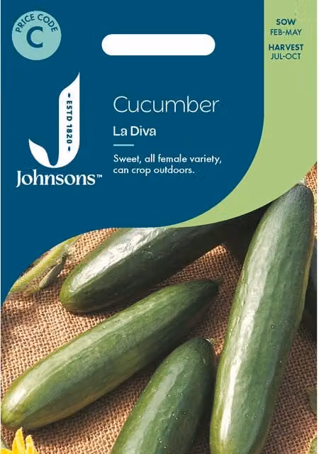 Johnsons Seeds La Diva Green Cucumber Vegetable Seeds