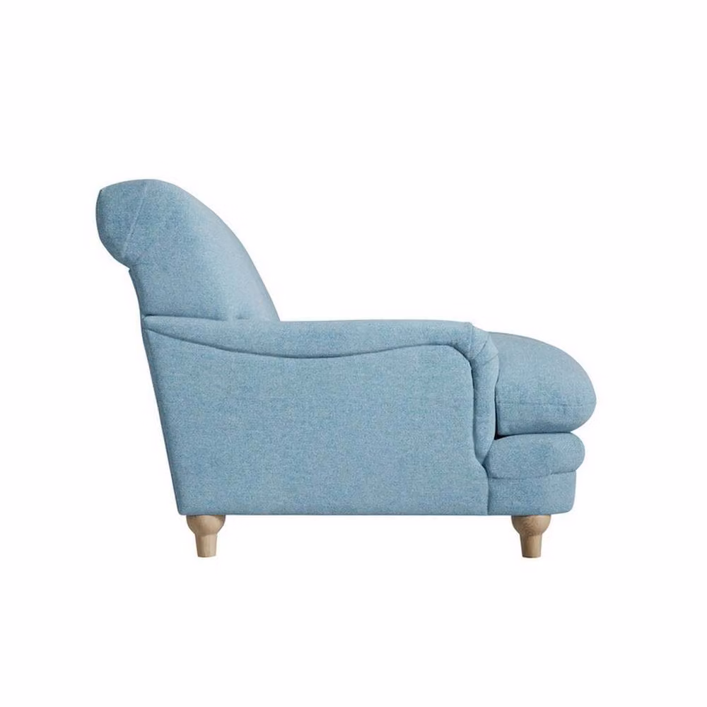 Lemon Pavilion Furniture Plumpton Duck Egg Blue Weave Tub Chair with Brown Oak Frame, W: 106 cm, H: 84.5 cm, L: 111.5 cm – 2