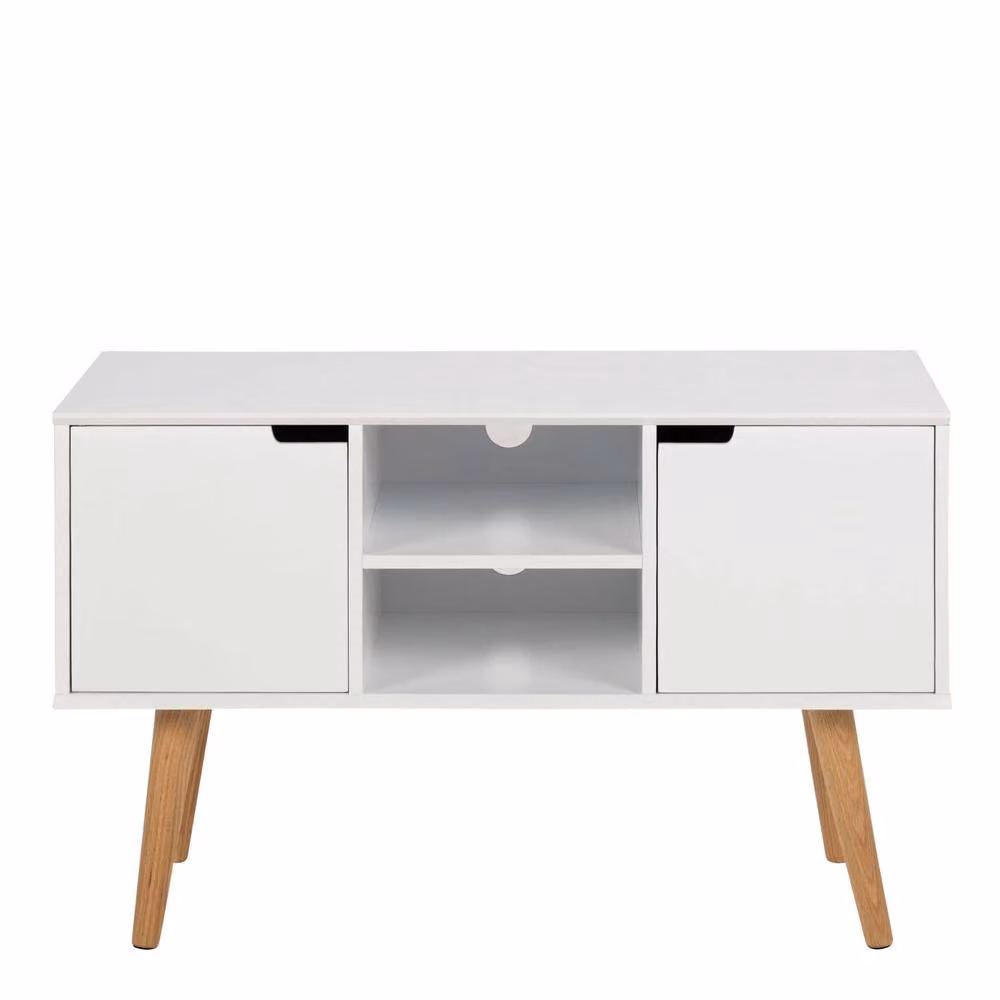 Wyld Haus Tokyo White Retro Sideboard with 2 Doors and 2 Shelves, W/D/H: 120 x 40 x 61.5 cm – 2