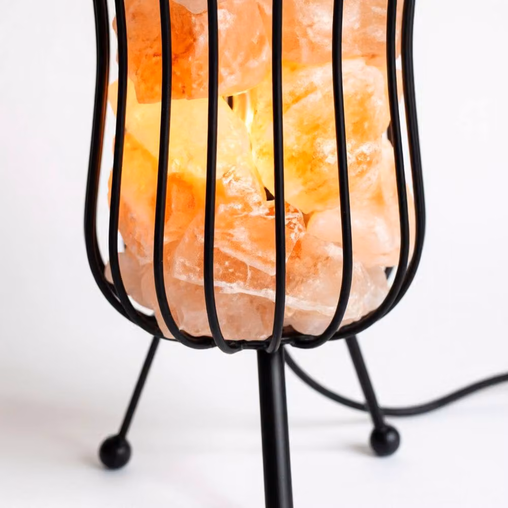 KDMD Himalayan Salt Rock Brazier Set with Light, Bulb and 3kg Salt Chunks, Black – 2