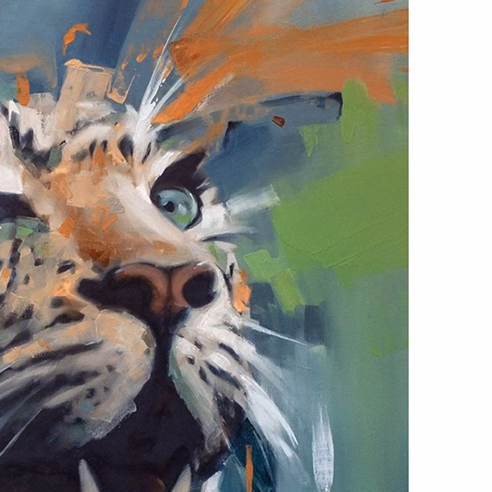 Frank Pretorius Leopard Print Paper Poster in Blue and Multicolour – 2