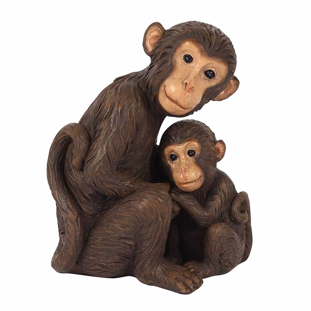 Uniqueful Monkey Mother and Baby Tabletop Ornament in Brown – 2